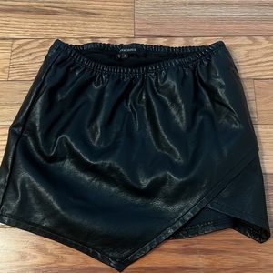 Olivaceous Leather Skort